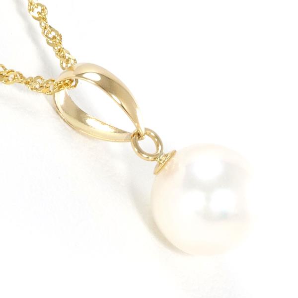 K18 Yellow Gold Pearl Necklace in Excellent Condition