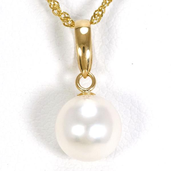 K18 Yellow Gold Pearl Necklace in Excellent Condition