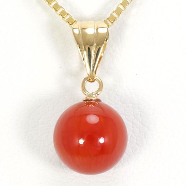 K18 Yellow Gold Coral Necklace in Pristine Condition