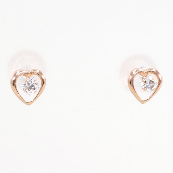 10K Pink Gold Zircon Earrings in Great Condition