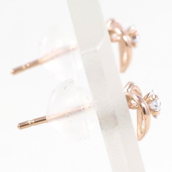 10K Pink Gold Zircon Earrings in Great Condition