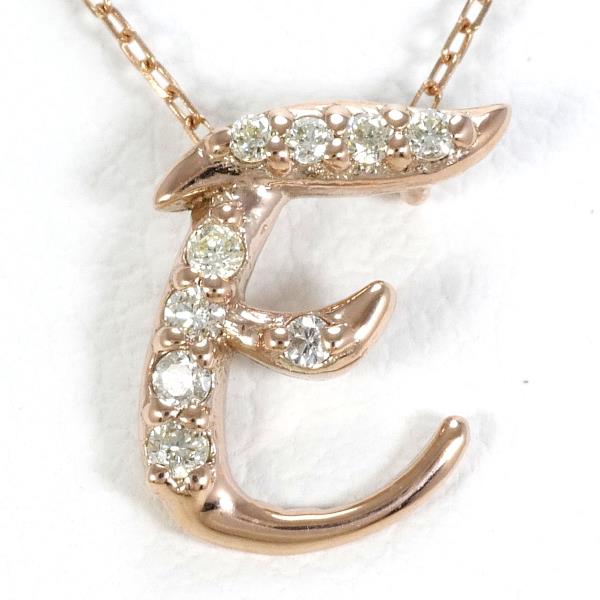 K10 Pink Gold Diamond Necklace in Excellent Condition