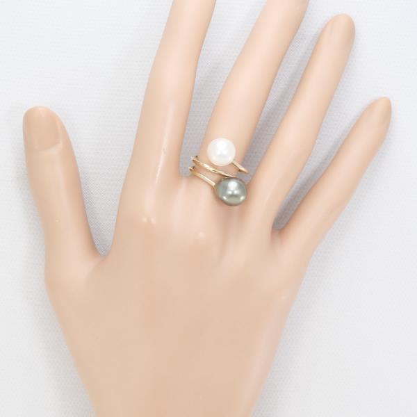 K10 Yellow Gold Pearl Ring in Excellent Condition