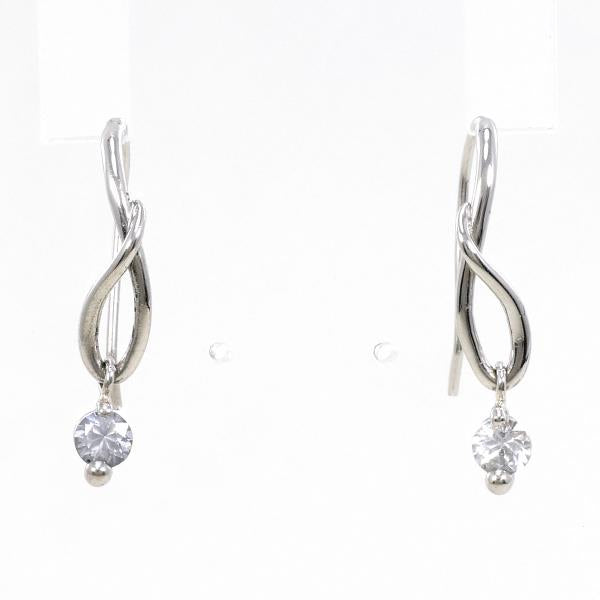 PT900 Platinum White Sapphire Earrings