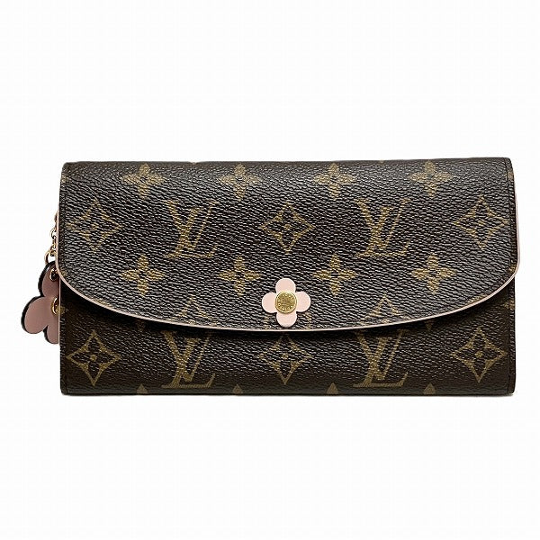 Louis Vuitton Monogram Portefeuille Emilie Flower Long Wallet M64202 in Great Condition