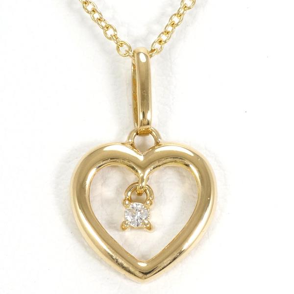 K18 Yellow Gold Diamond Necklace 0.02ct in Excellent Condition