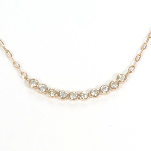 K18 Pink Gold Diamond Necklace in Excellent Condition