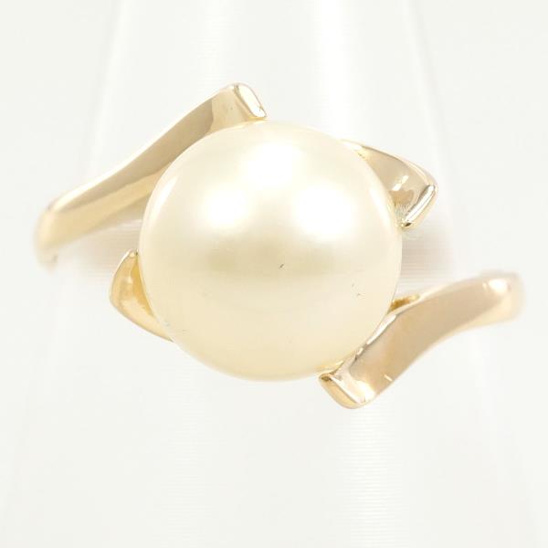 K18 Yellow Gold Pearl Ring 9.5 in Excellent Condition