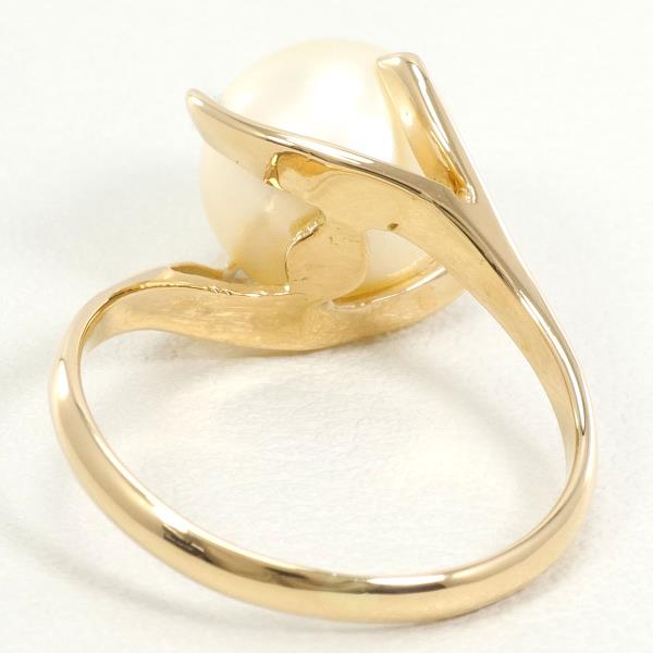 K18 Yellow Gold Pearl Ring 9.5 in Excellent Condition