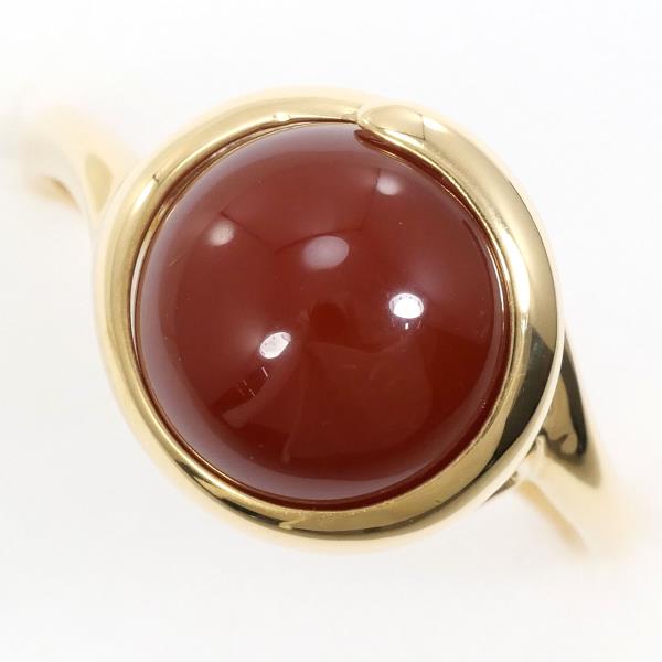 K18 Yellow Gold Agate Ring Size 14 in Excellent Condition