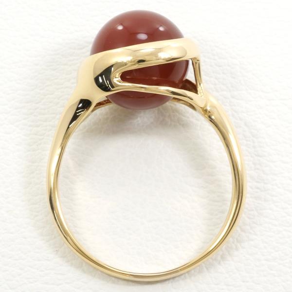 K18 Yellow Gold Agate Ring Size 14 in Excellent Condition