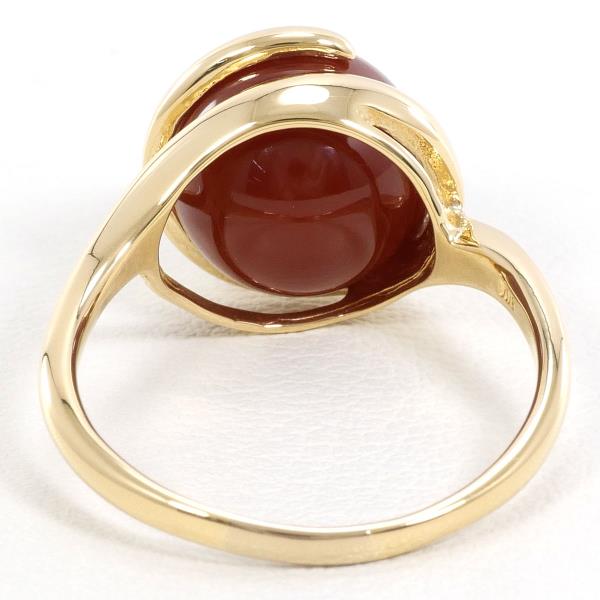 K18 Yellow Gold Agate Ring Size 14 in Excellent Condition