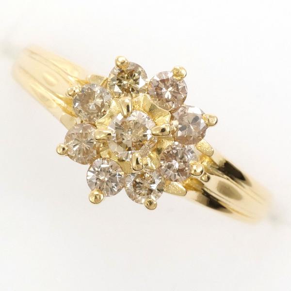 K18 Yellow Gold Brown Diamond Ring 9.5