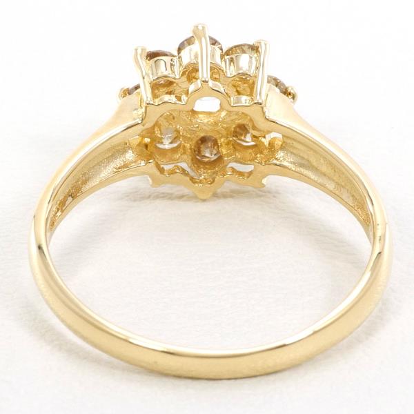 K18 Yellow Gold Brown Diamond Ring 9.5