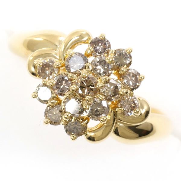 K18 Yellow Gold Brown Diamond Ring