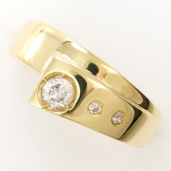 K18 Yellow Gold Diamond Ring 12 Size in Excellent Condition