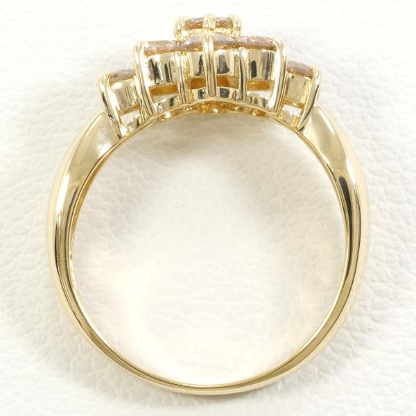 K18 Yellow Gold Ring with Brown Diamond in Excellent Condition