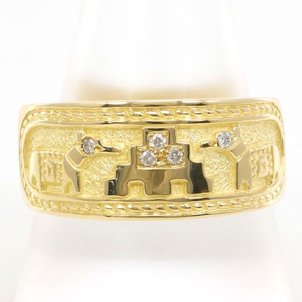 K18 Yellow Gold Diamond Ring 23.5 in Excellent Condition