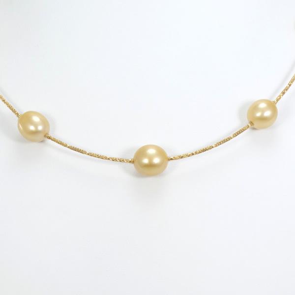 K18 Yellow Gold Pearl Necklace 9-10mm in Pristine Condition