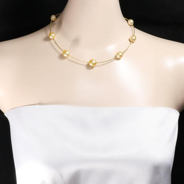 K18 Yellow Gold Necklace with South Sea Pearl in Excellent Condition