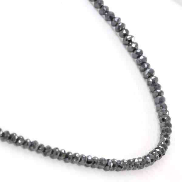 K18 White Gold Black Diamond Necklace in Pristine Condition