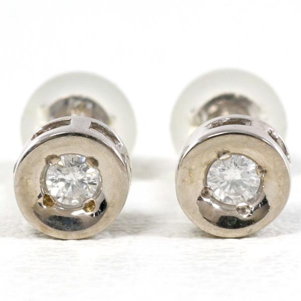 K14 White Gold Diamond Earrings 0.05ct in Excellent Condition