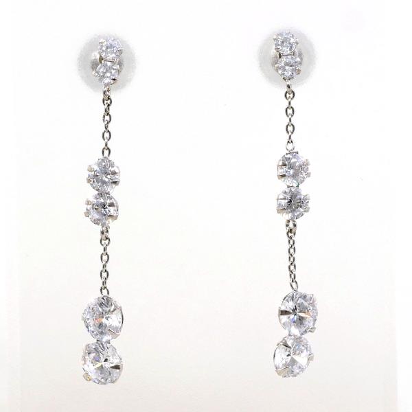 K10 White Gold Zirconia Earrings