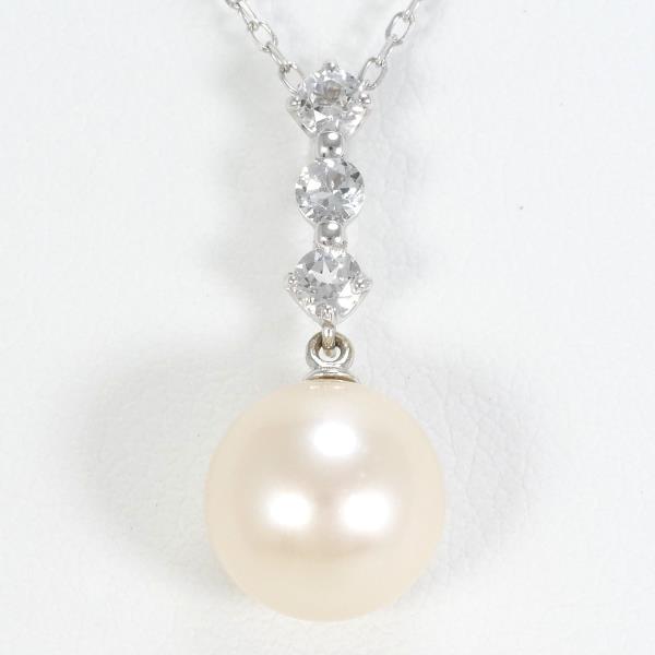 K10 White Gold Pearl Necklace