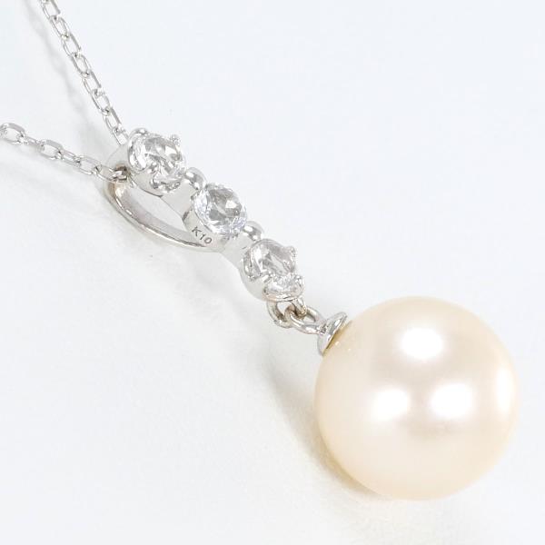 K10 White Gold Pearl Necklace