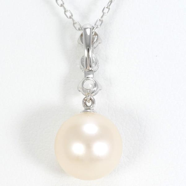 K10 White Gold Pearl Necklace