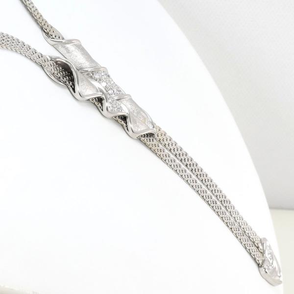 PT900 K18WG Platinum White Gold Diamond Necklace in Excellent Condition