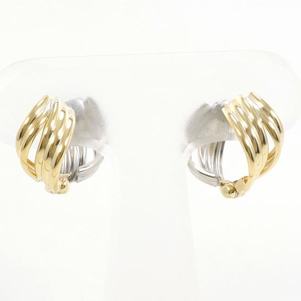 PT900 Platinum K18 Yellow Gold Earrings in Excellent Condition