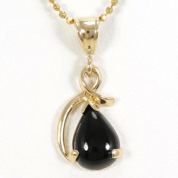 14K Yellow Gold Onyx Necklace