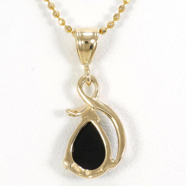 14K Yellow Gold Onyx Necklace