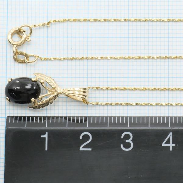 14K Yellow Gold Onyx Necklace in Pristine Condition