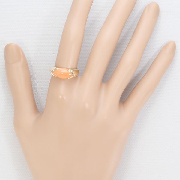 14K Yellow Gold Coral Ring Size 13.5