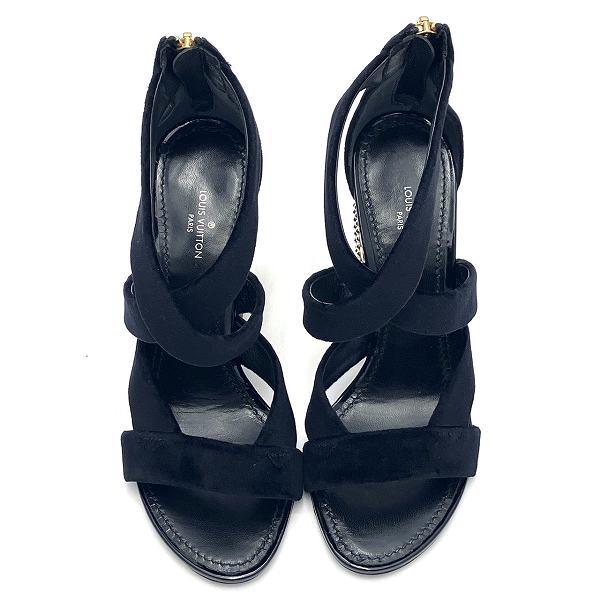 Louis Vuitton Black Velour Sandals in Great Condition