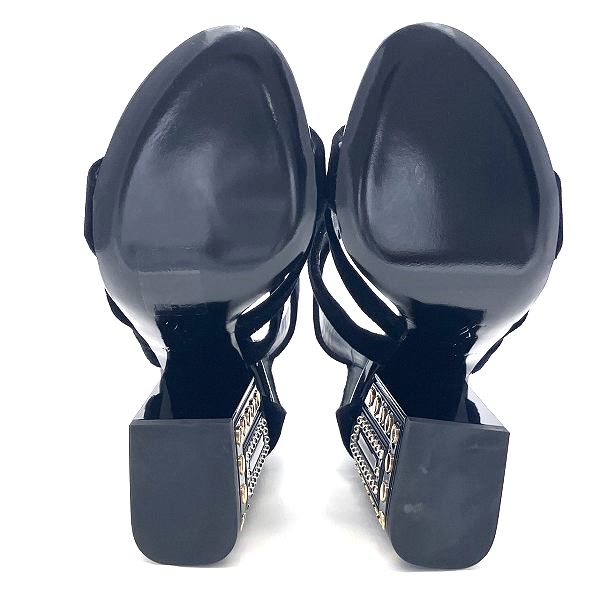 Louis Vuitton Black Velour Sandals in Great Condition