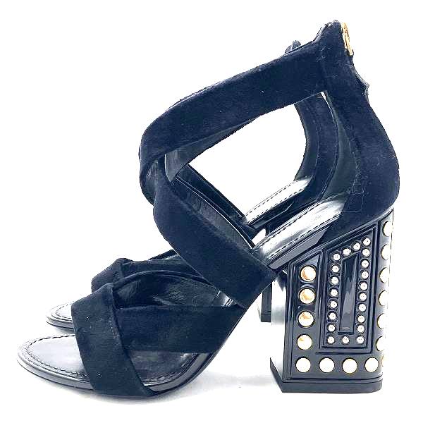 Louis Vuitton Black Velour Sandals in Great Condition