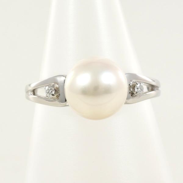 Mikimoto PT900 Platinum Pearl Ring 9.5 in Excellent Condition