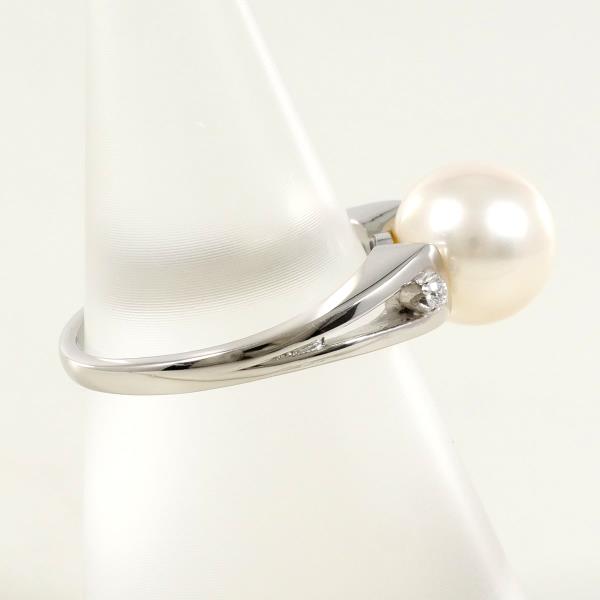 Mikimoto PT900 Platinum Pearl Ring 9.5 in Excellent Condition