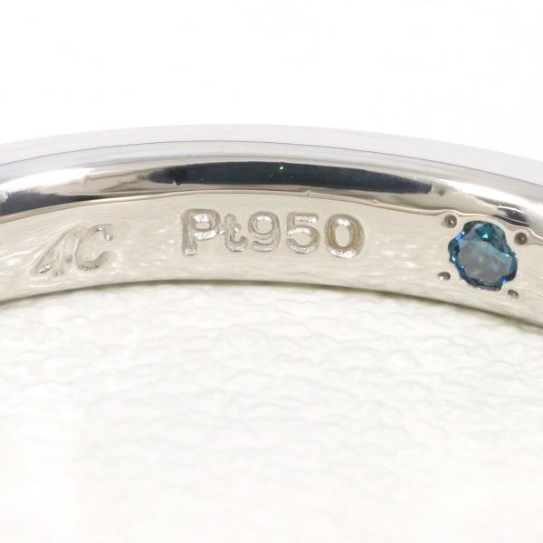 PT950 Platinum Ring with Blue Diamond, Size 13 in Excellent Condition