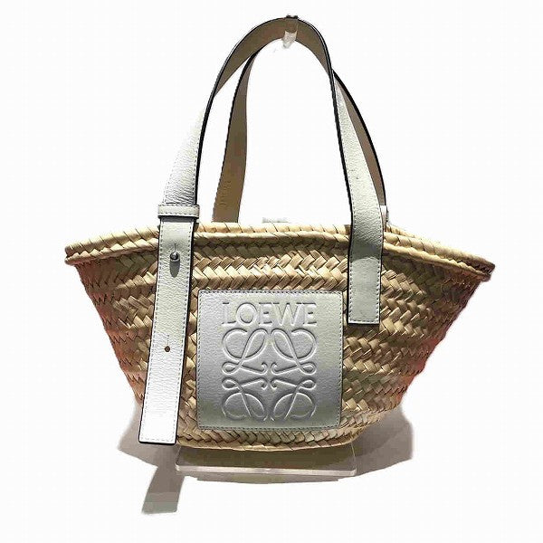 Loewe Raffia Leather Basket Handbag