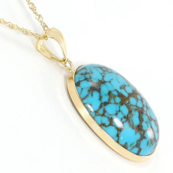 K18 Yellow Gold Turquoise Necklace in Pristine Condition