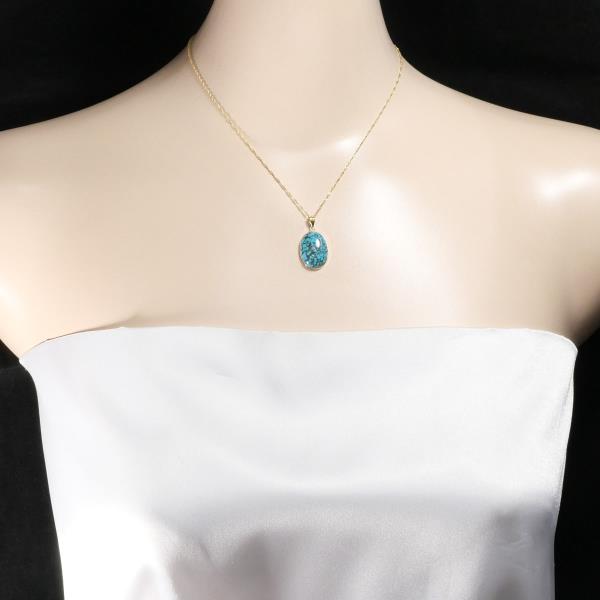 K18 Yellow Gold Turquoise Necklace in Pristine Condition