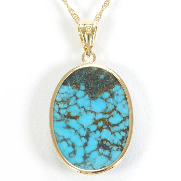 K18 Yellow Gold Turquoise Necklace in Pristine Condition