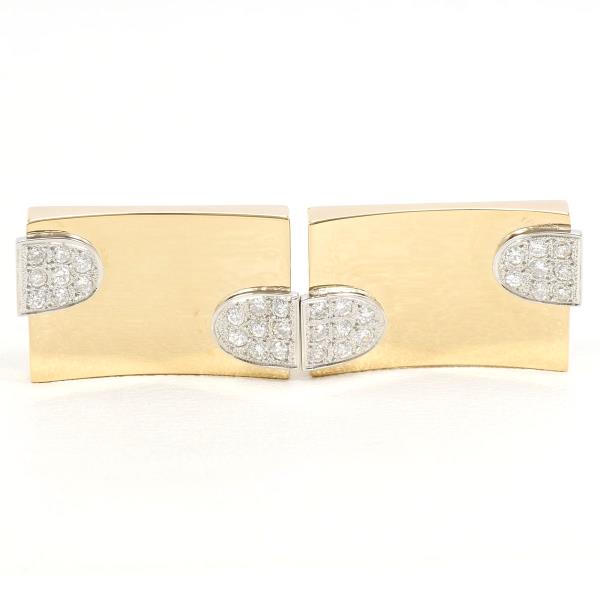 PT900 Platinum K18 Yellow Gold Diamond Cufflinks in Excellent Condition