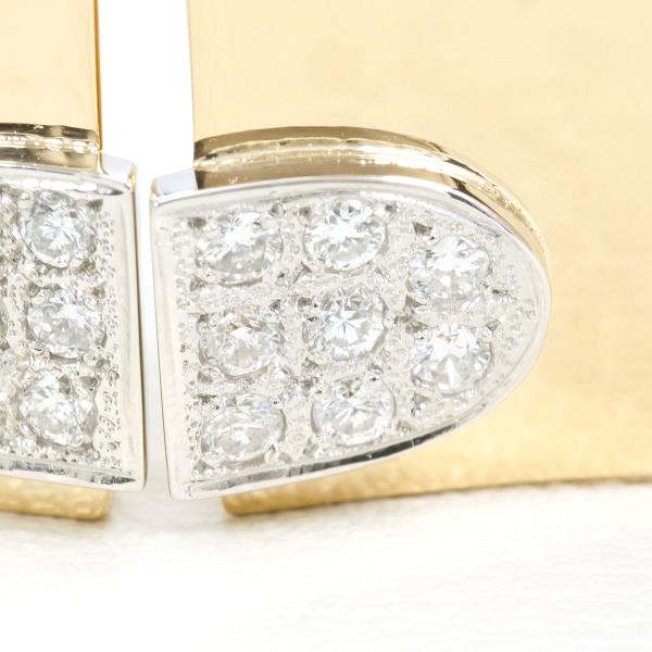 PT900 Platinum K18 Yellow Gold Diamond Cufflinks in Excellent Condition