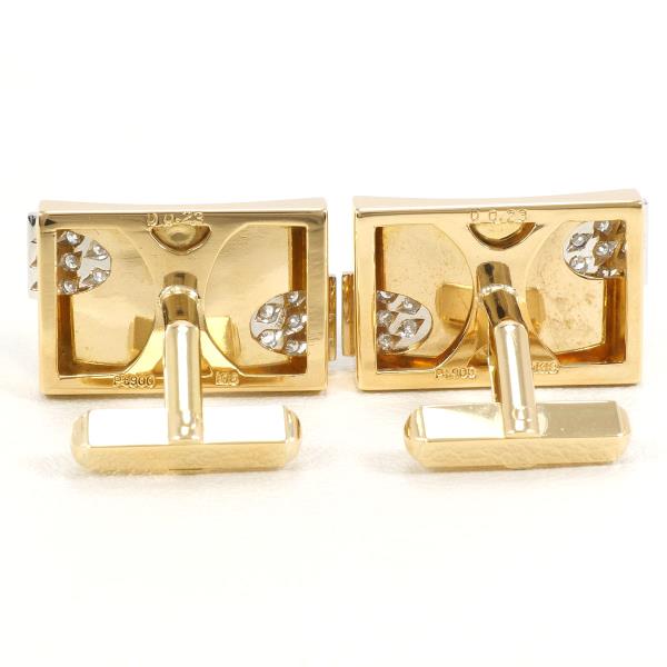 PT900 Platinum K18 Yellow Gold Diamond Cufflinks in Excellent Condition