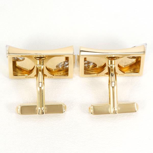 PT900 Platinum K18 Yellow Gold Diamond Cufflinks in Excellent Condition